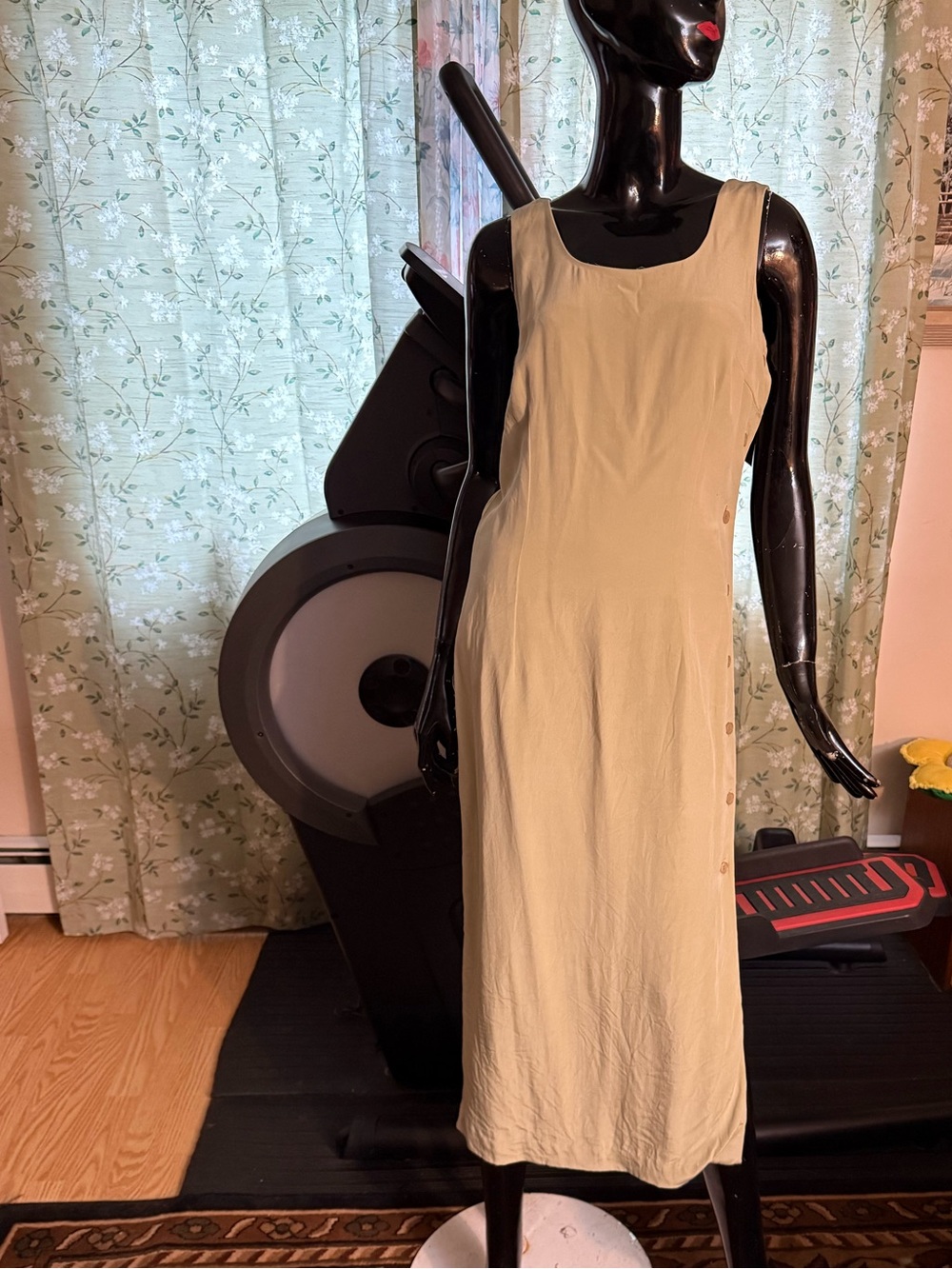 Sleeveless Midi Dress Pure Silk Size 8